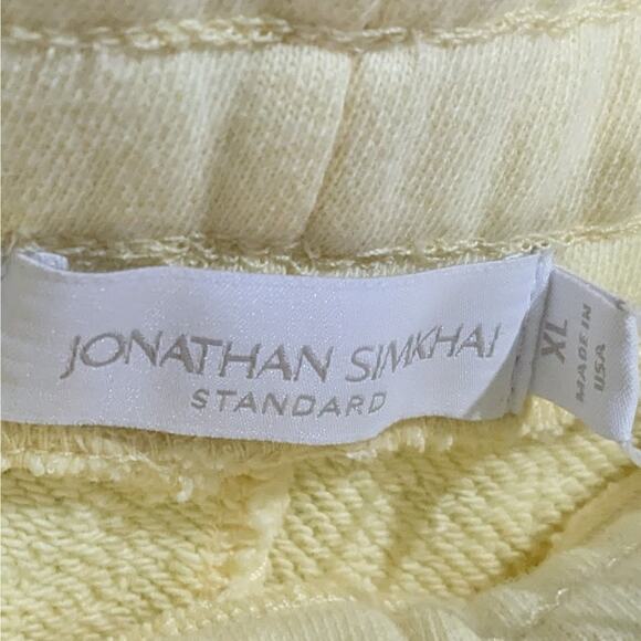 NWT Jonathan Simkhai Standard Evie Terry Sweat Shorts Lemon Women's Size XL - Picture 9 of 10